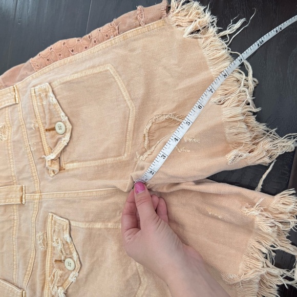 Free People Distressed Patchwork Shorts | Boho Festival Lace Frayed Hem XS - Picture 8 of 9